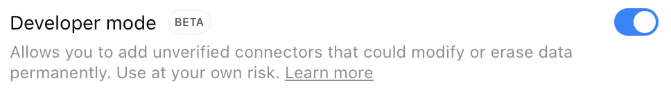 ChatGPT MCP Server Settings