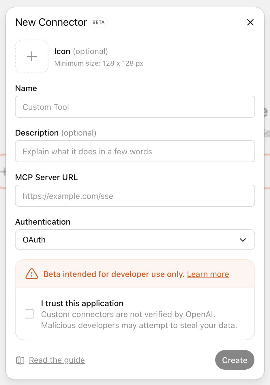 ChatGPT MCP Server Settings