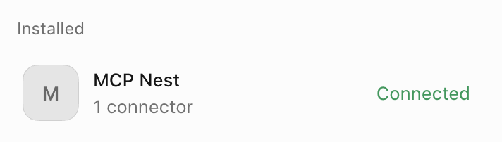 MCP Nest connected in the Grok Bot MCP Marketplace